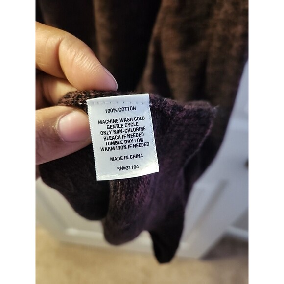 NWT Wonderly Womens XL Brown Long Drape Front Cardigan Sweater 100% Cotton - Picture 7 of 7